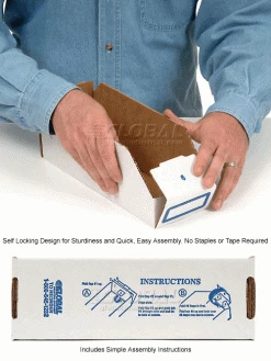 Global Industrial™ Foldable Corrugated Shelf Bin 2"W x 18"D x 4-1/2"H, White - Pkg Qty 100 -Containers & Organizers Sales Store 234804 3wco