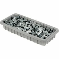 Dandux Dividable Nesting Plastic Box 50P1811030 - 17-3/4"L x 10-7/8"W x 3"H, Gray - Pkg Qty 5