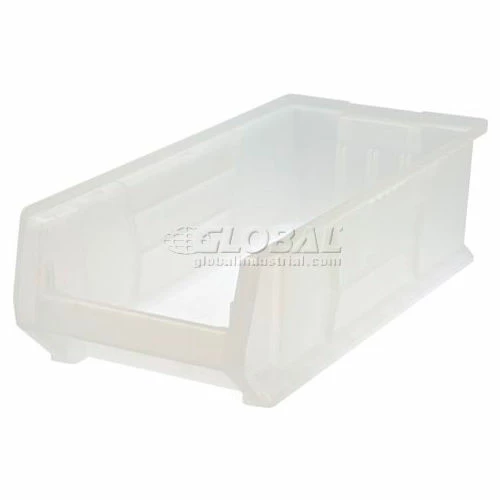 Quantum Storage Systems Quantum Plastic Hulk Stacking Bin, 11"W x 24"D x 7"H, Clear - Pkg Qty 4 1 Quantum Storage Systems Quantum Plastic Hulk Stacking Bin, 11"W x 24"D x 7"H, Clear - Pkg Qty 4