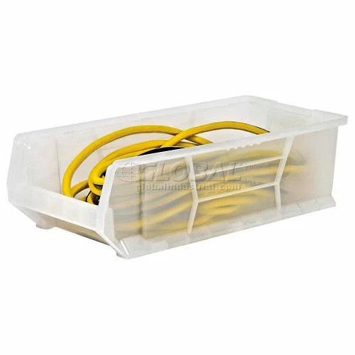 Quantum Storage Systems Quantum Plastic Hulk Stacking Bin, 11"W x 24"D x 7"H, Clear - Pkg Qty 4 2 Quantum Storage Systems Quantum Plastic Hulk Stacking Bin, 11"W x 24"D x 7"H, Clear - Pkg Qty 4 - Image 2