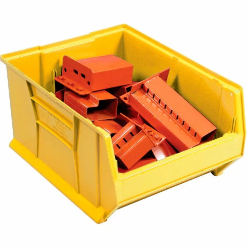 Quantum Storage Systems Quantum Plastic Hulk Stacking Bin, 18-1/4"W x 24"D x 12"H, Yellow 4 Quantum Storage Systems Quantum Plastic Hulk Stacking Bin, 18-1/4"W x 24"D x 12"H, Yellow - Image 4