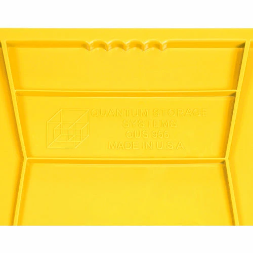 Quantum Storage Systems Quantum Plastic Hulk Stacking Bin, 18-1/4"W x 24"D x 12"H, Yellow 9 Quantum Storage Systems Quantum Plastic Hulk Stacking Bin, 18-1/4"W x 24"D x 12"H, Yellow - Image 9
