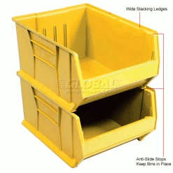 Quantum Storage Systems Quantum Plastic Hulk Stacking Bin, 18-1/4"W x 24"D x 12"H, Yellow 26 Quantum Storage Systems Quantum Plastic Hulk Stacking Bin, 18-1/4"W x 24"D x 12"H, Yellow -Containers & Organizers Sales Store 238053YL 3wco 1