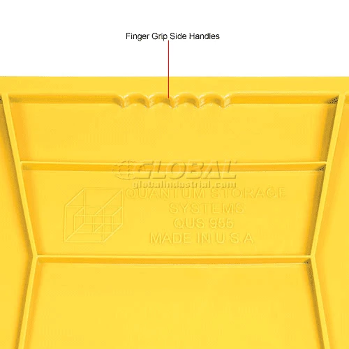 Quantum Storage Systems Quantum Plastic Hulk Stacking Bin, 16-1/2"W x 24"D x 11"H, Yellow 13 Quantum Storage Systems Quantum Plastic Hulk Stacking Bin, 16-1/2"W x 24"D x 11"H, Yellow - Image 13
