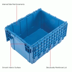 Global Industrial Plastic Shipping/Storage Tote W/Attached Lid, 28-1/8"x20-3/4"x15-5/8", Blue 36 Global Industrial Plastic Shipping/Storage Tote W/Attached Lid, 28-1/8"x20-3/4"x15-5/8", Blue -Containers & Organizers Sales Store 238148BLIN 3wco