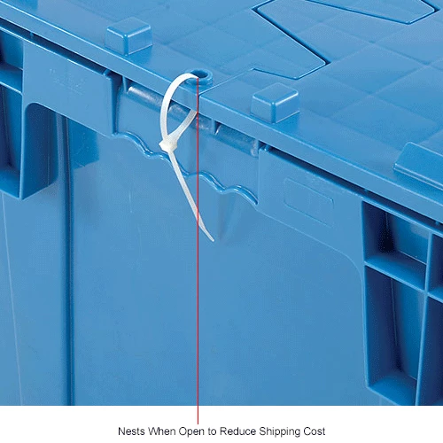 Global Industrial Plastic Shipping/Storage Tote W/Attached Lid, 28-1/8"x20-3/4"x15-5/8", Blue 18 Global Industrial Plastic Shipping/Storage Tote W/Attached Lid, 28-1/8"x20-3/4"x15-5/8", Blue - Image 18