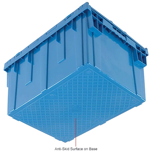 Global Industrial Plastic Shipping/Storage Tote W/Attached Lid, 28-1/8"x20-3/4"x15-5/8", Blue 19 Global Industrial Plastic Shipping/Storage Tote W/Attached Lid, 28-1/8"x20-3/4"x15-5/8", Blue - Image 19