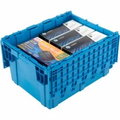 Global Industrial Plastic Shipping/Storage Tote W/Attached Lid, 28-1/8"x20-3/4"x15-5/8", Blue 23 Global Industrial Plastic Shipping/Storage Tote W/Attached Lid, 28-1/8"x20-3/4"x15-5/8", Blue -Containers & Organizers Sales Store 238148BL 02
