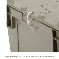 Global Industrial™ Plastic Shipping/Storage Tote W/Attached Lid, 28-1/8"x20-3/4"x15-5/8", Gray -Containers & Organizers Sales Store 238148IN 5wco