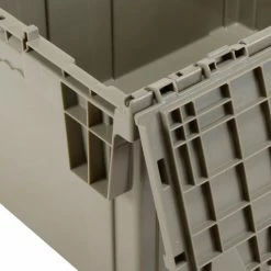 Global Industrial™ Plastic Shipping/Storage Tote W/Attached Lid, 28-1/8"x20-3/4"x15-5/8", Gray -Containers & Organizers Sales Store 238148 09