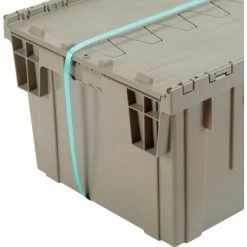 Global Industrial™ Plastic Shipping/Storage Tote W/Attached Lid, 28-1/8"x20-3/4"x15-5/8", Gray -Containers & Organizers Sales Store 238148 10