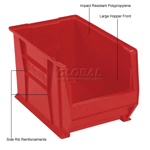 Akro-Mils® Super-Size AkroBin® Plastic Stacking Bin, 12-3/8"W x 20"D x 12"H, Red - Pkg Qty 2 12 Akro-Mils® Super-Size AkroBin® Plastic Stacking Bin, 12-3/8"W x 20"D x 12"H, Red - Pkg Qty 2 - Image 12