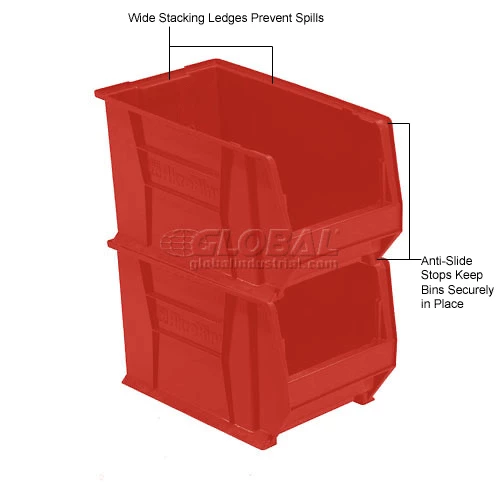 Akro-Mils® Super-Size AkroBin® Plastic Stacking Bin, 12-3/8"W x 20"D x 12"H, Red - Pkg Qty 2 16 Akro-Mils® Super-Size AkroBin® Plastic Stacking Bin, 12-3/8"W x 20"D x 12"H, Red - Pkg Qty 2 - Image 16