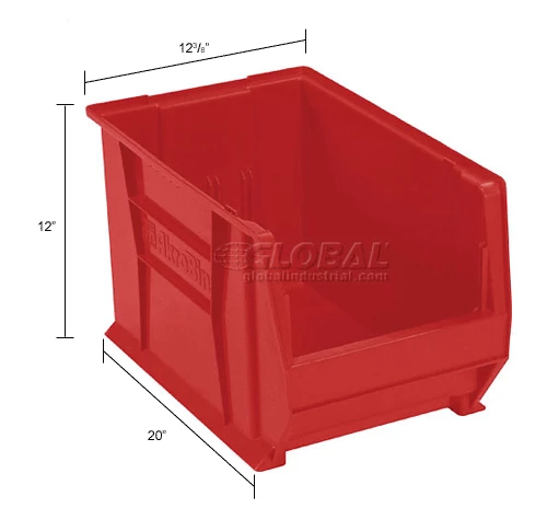 Akro-Mils® Super-Size AkroBin® Plastic Stacking Bin, 12-3/8"W x 20"D x 12"H, Red - Pkg Qty 2 17 Akro-Mils® Super-Size AkroBin® Plastic Stacking Bin, 12-3/8"W x 20"D x 12"H, Red - Pkg Qty 2 - Image 17