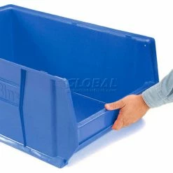 Akro-Mils® Super-Size AkroBin® Plastic Stacking Bin, 11"W x 29-7/8"D x 10"H, Blue - Pkg Qty 4 -Containers & Organizers Sales Store 238286BL 03