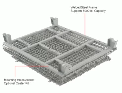 Global Industrial™ Folding Wire Container 48"L x 40"W x 36-1/2"H 5000 Lb. Capacity -Containers & Organizers Sales Store 239344 3wco