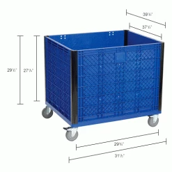 Global Industrial Easy Assembly Solid Wall Container - Casters 39-1/4 x 31-1/2 x 34 Overall 37 Global Industrial Easy Assembly Solid Wall Container - Casters 39-1/4 x 31-1/2 x 34 Overall -Containers & Organizers Sales Store 239452C dim