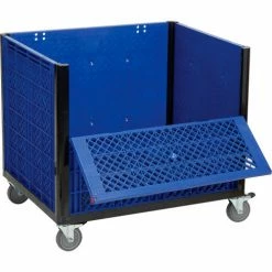 Global Industrial™ Easy Assembly Solid Wall Container - Drop Gate/Casters 39-1/4x31-1/2x34 OH -Containers & Organizers Sales Store 239452DC 02