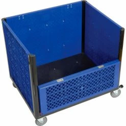 Global Industrial™ Easy Assembly Solid Wall Container - Drop Gate/Casters 39-1/4x31-1/2x34 OH -Containers & Organizers Sales Store 239452DC 09