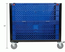 Global Industrial™ Easy Assembly Solid Wall Container - Drop Gate/Casters 39-1/4x31-1/2x34 OH -Containers & Organizers Sales Store 239452DC dim1