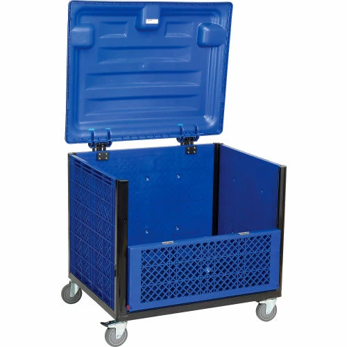 Global Industrial Easy Assembly Solid Wall Container-Drop Gate/Lid/Casters 39-1/4x31-1/2x34 OH 2 Global Industrial Easy Assembly Solid Wall Container-Drop Gate/Lid/Casters 39-1/4x31-1/2x34 OH - Image 2