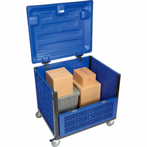 Global Industrial Easy Assembly Solid Wall Container-Drop Gate/Lid/Casters 39-1/4x31-1/2x34 OH 7 Global Industrial Easy Assembly Solid Wall Container-Drop Gate/Lid/Casters 39-1/4x31-1/2x34 OH - Image 7