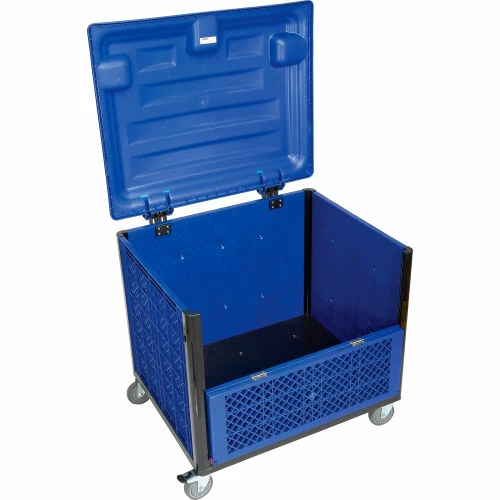 Global Industrial Easy Assembly Solid Wall Container-Drop Gate/Lid/Casters 39-1/4x31-1/2x34 OH 8 Global Industrial Easy Assembly Solid Wall Container-Drop Gate/Lid/Casters 39-1/4x31-1/2x34 OH - Image 8