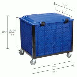 Global Industrial Easy Assembly Solid Wall Container-Drop Gate/Lid/Casters 39-1/4x31-1/2x34 OH 49 Global Industrial Easy Assembly Solid Wall Container-Drop Gate/Lid/Casters 39-1/4x31-1/2x34 OH -Containers & Organizers Sales Store 239452DP dim