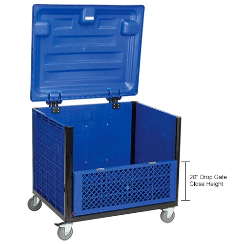 Global Industrial Easy Assembly Solid Wall Container-Drop Gate/Lid/Casters 39-1/4x31-1/2x34 OH 26 Global Industrial Easy Assembly Solid Wall Container-Drop Gate/Lid/Casters 39-1/4x31-1/2x34 OH - Image 26