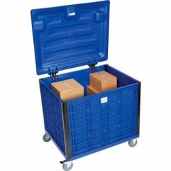 Global Industrial™ Easy Assembly Solid Wall Container - Lid/Casters 39-1/4x31-1/2x34 Overall -Containers & Organizers Sales Store 239452P 06