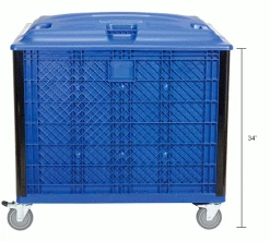 Global Industrial™ Easy Assembly Solid Wall Container - Lid/Casters 39-1/4x31-1/2x34 Overall -Containers & Organizers Sales Store 239452P dim1