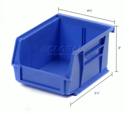Global Industrial™ Plastic Stack & Hang Bin (24) 5-1/2"x10-7/8x5" & (24) 4-1/8"x5-3/8"x3", Blue -Containers & Organizers Sales Store 239470BL dim