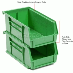 Global Industrial Plastic Stack & Hang Bin, 4-1/8"W x 7-3/8"D x 3"H, Green - Pkg Qty 24 32 Global Industrial Plastic Stack & Hang Bin, 4-1/8"W x 7-3/8"D x 3"H, Green - Pkg Qty 24 -Containers & Organizers Sales Store 239471GN 3wco