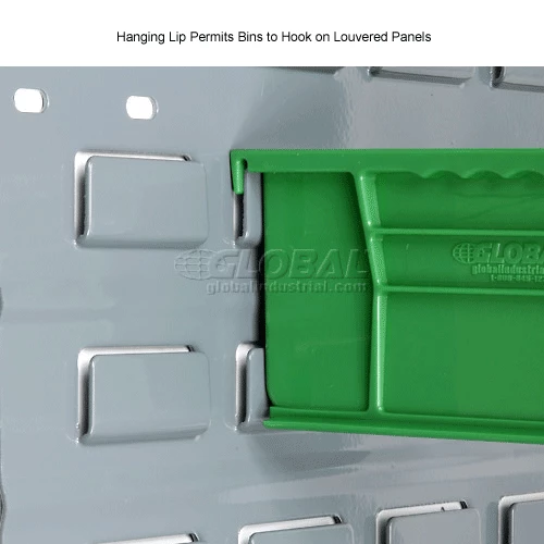 Global Industrial Plastic Stack & Hang Bin, 4-1/8"W x 7-3/8"D x 3"H, Green - Pkg Qty 24 16 Global Industrial Plastic Stack & Hang Bin, 4-1/8"W x 7-3/8"D x 3"H, Green - Pkg Qty 24 - Image 16