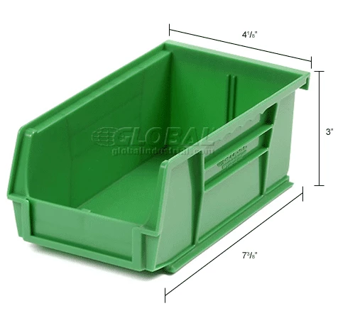 Global Industrial Plastic Stack & Hang Bin, 4-1/8"W x 7-3/8"D x 3"H, Green - Pkg Qty 24 17 Global Industrial Plastic Stack & Hang Bin, 4-1/8"W x 7-3/8"D x 3"H, Green - Pkg Qty 24 - Image 17
