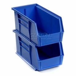 Global Industrial™ Plastic Stack & Hang Bin (24) 5-1/2"x10-7/8x5" & (24) 4-1/8"x5-3/8"x3", Blue -Containers & Organizers Sales Store 239472BL 02