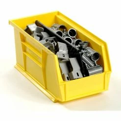 Global Industrial™ Plastic Stack & Hang Bin, 5-1/2"W x 10-7/8"D x 5"H, Yellow - Pkg Qty 12 -Containers & Organizers Sales Store 239472YL 04