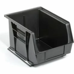 Global Industrial Plastic Stack & Hang Bin, 8-1/4"W x 10-3/4"D x 7"H, Black - Pkg Qty 6