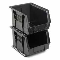 Global Industrial Plastic Stack & Hang Bin, 8-1/4"W x 10-3/4"D x 7"H, Black - Pkg Qty 6 -Containers & Organizers Sales Store 239473BK 02