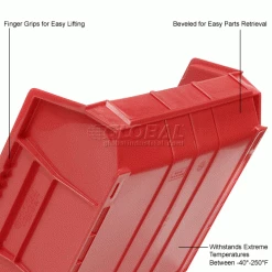 Global Industrial™ Plastic Stack & Hang Bin, 16-1/2"W x 14-3/4"D x 7"H, Red - Pkg Qty 6 -Containers & Organizers Sales Store 239475RD 2wco