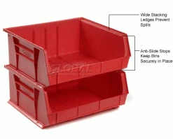 Global Industrial™ Plastic Stack & Hang Bin, 16-1/2"W x 14-3/4"D x 7"H, Red - Pkg Qty 6 -Containers & Organizers Sales Store 239475RD 3wco