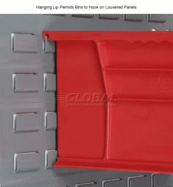 Global Industrial™ Plastic Stack & Hang Bin, 16-1/2"W x 14-3/4"D x 7"H, Red - Pkg Qty 6 -Containers & Organizers Sales Store 239475RD 4wco
