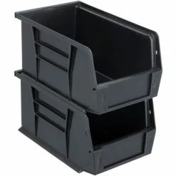 Plastic Stack & Hang Bin, 6"W x 9-1/4" D x 5"H, Black - Pkg Qty 12 28 Plastic Stack & Hang Bin, 6"W x 9-1/4" D x 5"H, Black - Pkg Qty 12 -Containers & Organizers Sales Store 239608BK 03