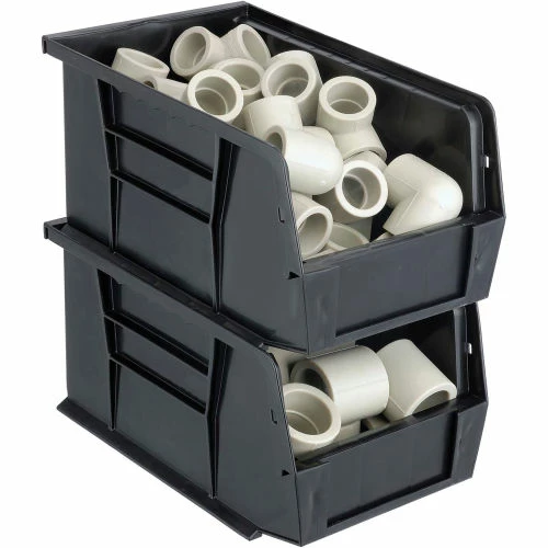 Plastic Stack & Hang Bin, 6"W x 9-1/4" D x 5"H, Black - Pkg Qty 12 5 Plastic Stack & Hang Bin, 6"W x 9-1/4" D x 5"H, Black - Pkg Qty 12 - Image 5