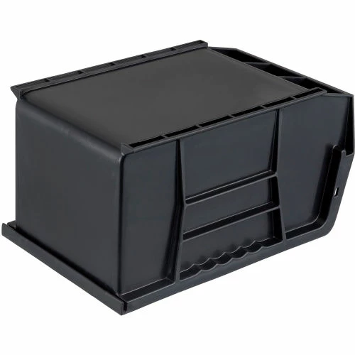 Plastic Stack & Hang Bin, 6"W x 9-1/4" D x 5"H, Black - Pkg Qty 12 16 Plastic Stack & Hang Bin, 6"W x 9-1/4" D x 5"H, Black - Pkg Qty 12 - Image 16