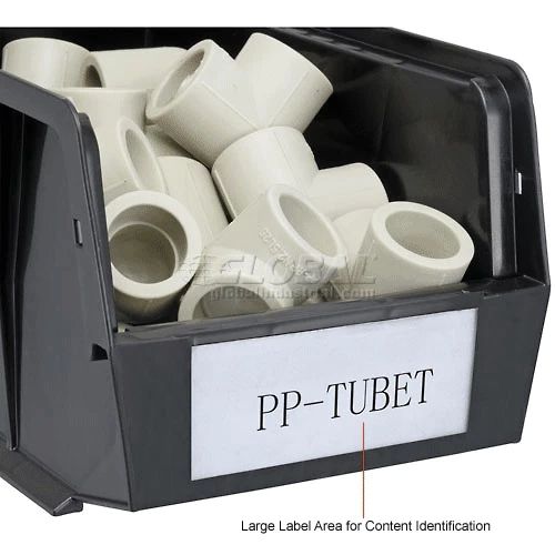 Plastic Stack & Hang Bin, 6"W x 9-1/4" D x 5"H, Black - Pkg Qty 12 23 Plastic Stack & Hang Bin, 6"W x 9-1/4" D x 5"H, Black - Pkg Qty 12 - Image 23