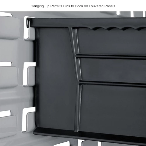 Plastic Stack & Hang Bin, 6"W x 9-1/4" D x 5"H, Black - Pkg Qty 12 24 Plastic Stack & Hang Bin, 6"W x 9-1/4" D x 5"H, Black - Pkg Qty 12 - Image 24