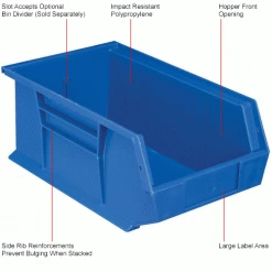 Global Industrial Plastic Stack & Hang Bin, 8-1/4"W x 13-5/8"D x 6"H, Blue - Pkg Qty 12 37 Global Industrial Plastic Stack & Hang Bin, 8-1/4"W x 13-5/8"D x 6"H, Blue - Pkg Qty 12 -Containers & Organizers Sales Store 239609BL 1wco