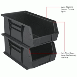 Plastic Stack & Hang Bin, 8-1/4"W x 13-5/8"D x 8"H, Black - Pkg Qty 12 -Containers & Organizers Sales Store 239610BKIN 4wco