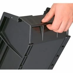Plastic Stack & Hang Bin, 8-1/4"W x 13-5/8"D x 8"H, Black - Pkg Qty 12 -Containers & Organizers Sales Store 239610BK 06